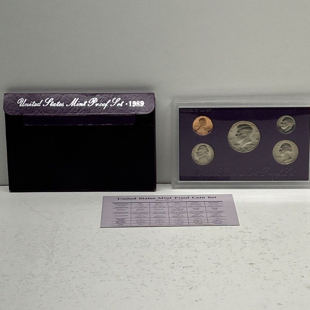 1989 S United States Mint proof Set. With OGP+COA. 5-Coins. - Picture 2 of 8
